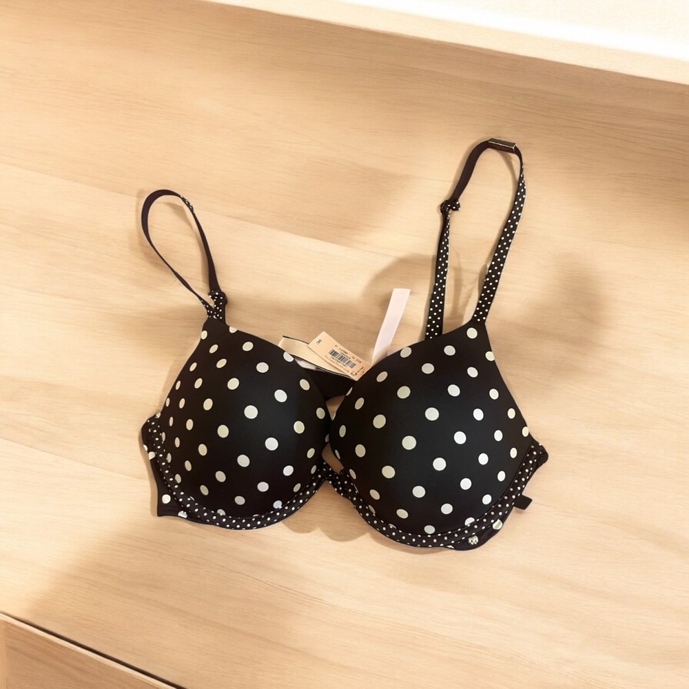 Polka Dot Black Bra